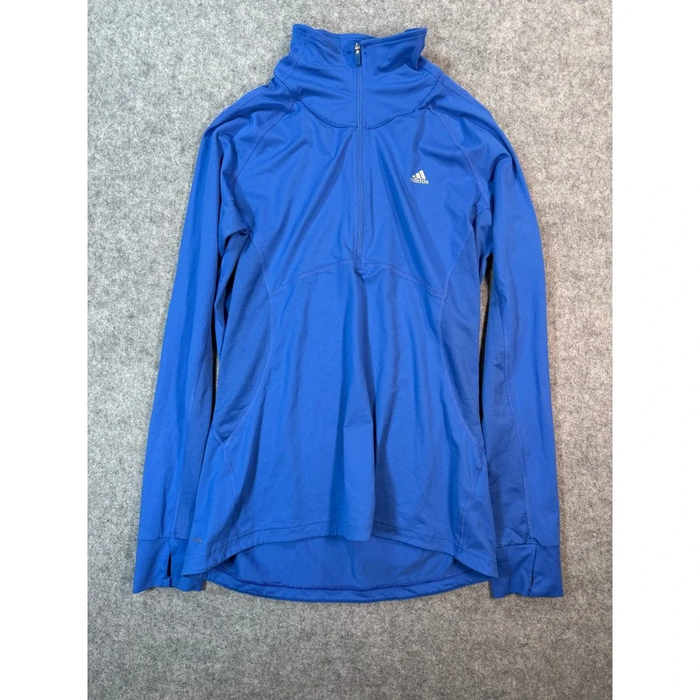 Adidas‎ Mens Climalite 1/4 Zip Pullover Royal Blue Running Training Top Large